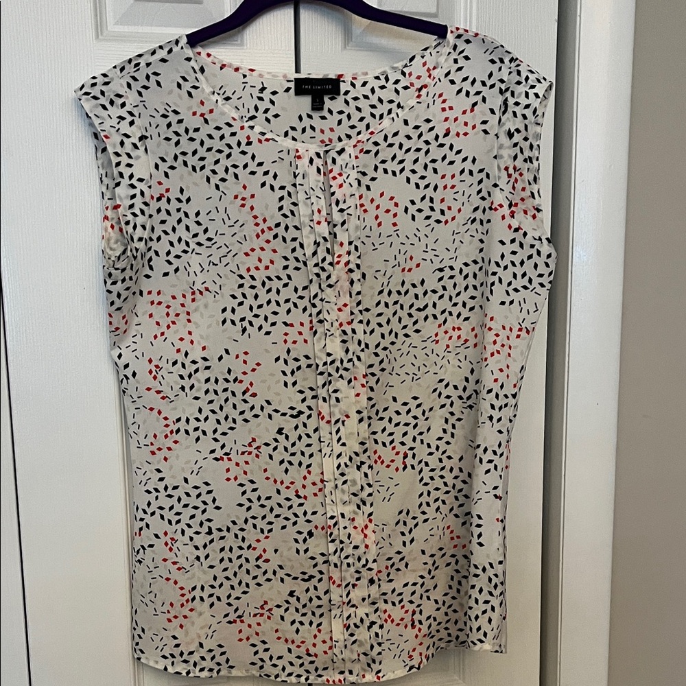 The Limited Sleeveless Blouse with Black and Red Accents